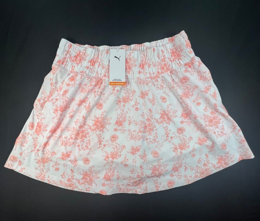 New Puma Sandy Printed Skort in Pink Fruit (Women's L) - MSRP $75